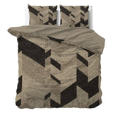 100% Cotton Sateen Duvet Cover Set Gaby | Taupe | Single - 140cm (W) x 220cm (L) - The Bedding & Blankets Store