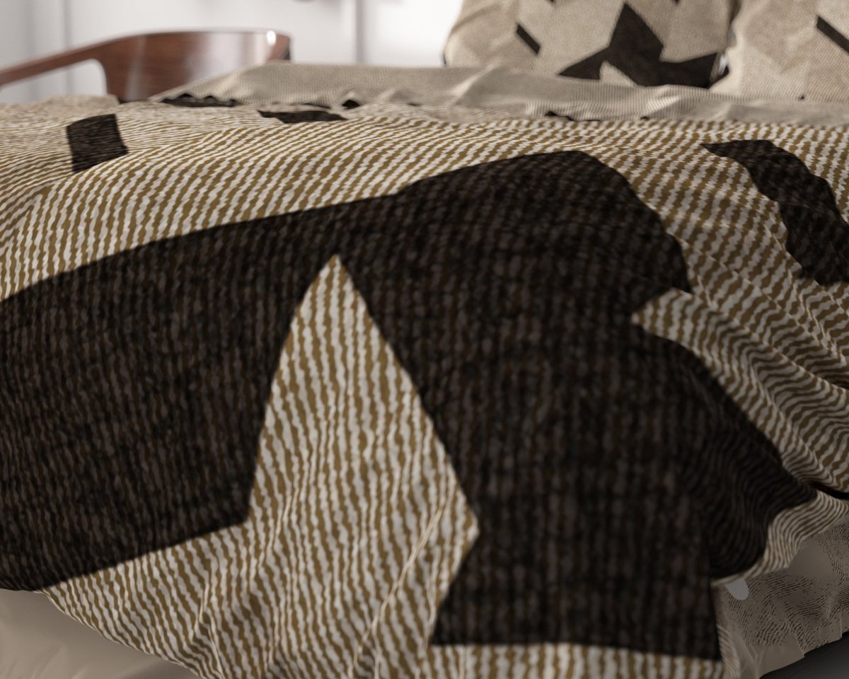 100% Cotton Sateen Duvet Cover Set Gaby | Taupe | Single - 140cm (W) x 220cm (L) - The Bedding & Blankets Store
