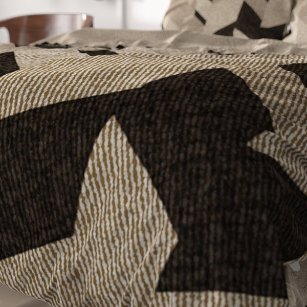 100% Cotton Sateen Duvet Cover Set Gaby | Taupe | Single - 140cm (W) x 220cm (L) - The Bedding & Blankets Store