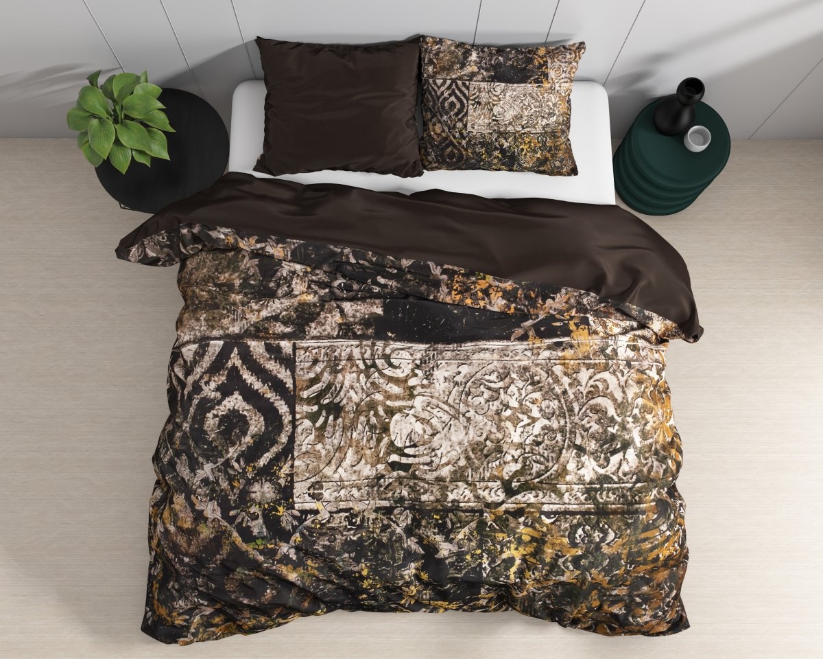 100% Cotton Sateen Duvet Cover Set Granite | Black | Double - 200cm (W) x 220cm (L) - The Bedding & Blankets Store