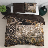 100% Cotton Sateen Duvet Cover Set Granite | Black | Double - 200cm (W) x 220cm (L) - The Bedding & Blankets Store