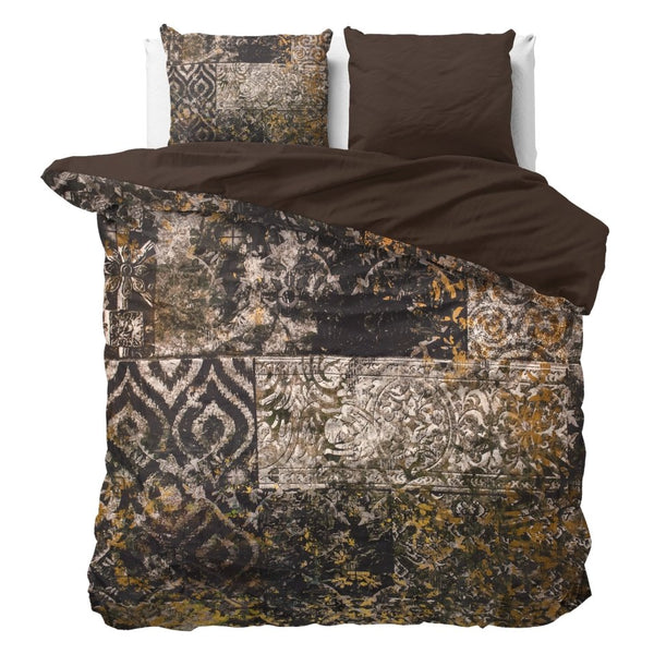 100% Cotton Sateen Duvet Cover Set Granite | Black | Double - 200cm (W) x 220cm (L) - The Bedding & Blankets Store