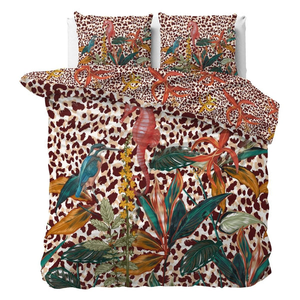 100% Cotton Sateen Duvet Cover Set Ida | Multicolour | Single - 140cm (W) x 220cm (L) - The Bedding & Blankets Store