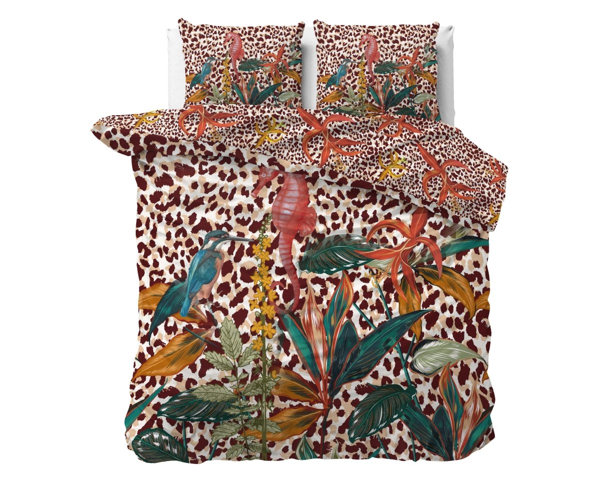 100% Cotton Sateen Duvet Cover Set Ida | Multicolour | Single - 140cm (W) x 220cm (L) - The Bedding & Blankets Store