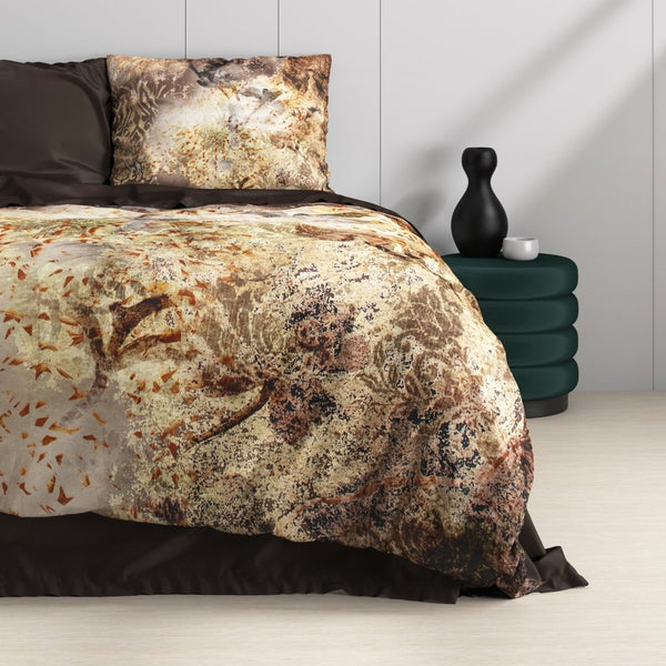 100% Cotton Sateen Duvet Cover Set Inferno | Taupe | Single - 140cm (W) x 220cm (L) - The Bedding & Blankets Store