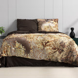 100% Cotton Sateen Duvet Cover Set Inferno | Taupe | Single - 140cm (W) x 220cm (L) - The Bedding & Blankets Store