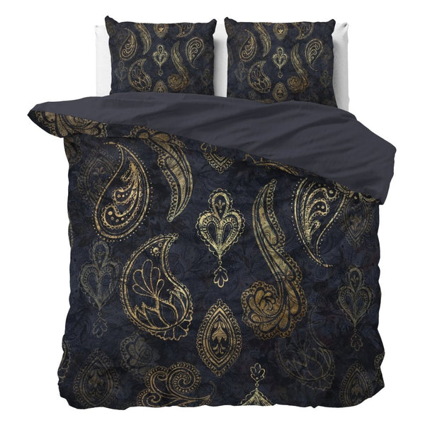 100% Cotton Sateen Duvet Cover Set Jaimy | Blue | Single - 140cm (W) x 220cm (L) - The Bedding & Blankets Store