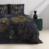 100% Cotton Sateen Duvet Cover Set Jaimy | Blue | Single - 140cm (W) x 220cm (L) - The Bedding & Blankets Store