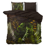 100% Cotton Sateen Duvet Cover Set Jungle Art 2 | Taupe | Double - 200cm (W) x 220cm (L) - The Bedding & Blankets Store