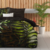 100% Cotton Sateen Duvet Cover Set Jungle Art 2 | Taupe | Double - 200cm (W) x 220cm (L) - The Bedding & Blankets Store