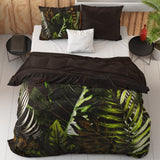 100% Cotton Sateen Duvet Cover Set Jungle Art 2 | Taupe | Double - 200cm (W) x 220cm (L) - The Bedding & Blankets Store