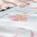 100% Cotton Sateen Duvet Cover Set Layla | Blue | Single - 140cm (W) x 220cm (L) - The Bedding & Blankets Store