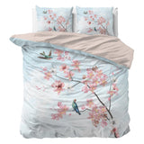 100% Cotton Sateen Duvet Cover Set Layla | Blue | Single - 140cm (W) x 220cm (L) - The Bedding & Blankets Store
