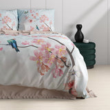 100% Cotton Sateen Duvet Cover Set Layla | Blue | Single - 140cm (W) x 220cm (L) - The Bedding & Blankets Store