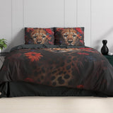 100% Cotton Sateen Duvet Cover Set Leopardo | Multicolour | Single - 140cm (W) x 220cm (L) - The Bedding & Blankets Store