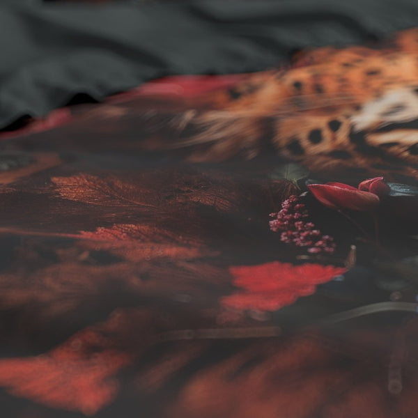 100% Cotton Sateen Duvet Cover Set Leopardo | Multicolour | Single - 140cm (W) x 220cm (L) - The Bedding & Blankets Store