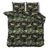 100% Cotton Sateen Duvet Cover Set Lisette   | Green | Single - 140cm (W) x 220cm (L) - The Bedding & Blankets Store