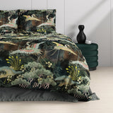100% Cotton Sateen Duvet Cover Set Lisette   | Green | Single - 140cm (W) x 220cm (L) - The Bedding & Blankets Store