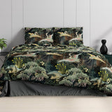 100% Cotton Sateen Duvet Cover Set Lisette   | Green | Single - 140cm (W) x 220cm (L) - The Bedding & Blankets Store