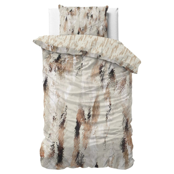 100% Cotton Sateen Duvet Cover Set Malvina | Blush Beige | Single - 140cm (W) x 220cm (L) - The Bedding & Blankets Store