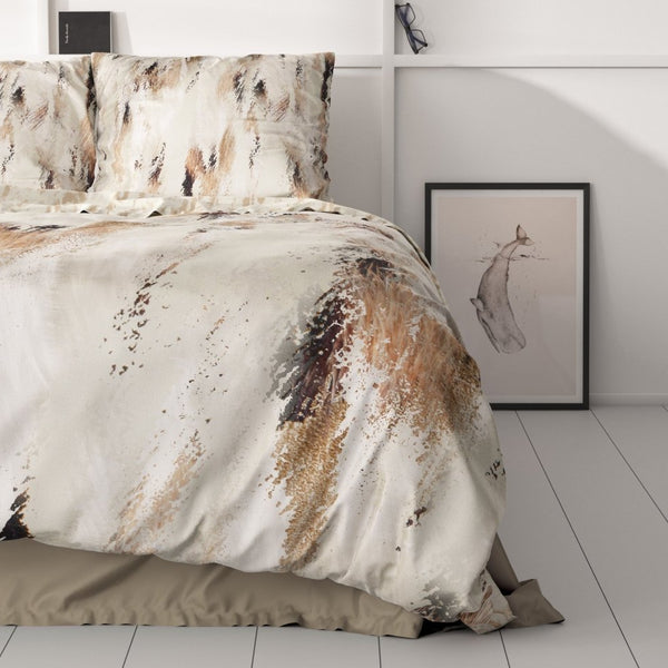 100% Cotton Sateen Duvet Cover Set Malvina | Blush Beige | Single - 140cm (W) x 220cm (L) - The Bedding & Blankets Store