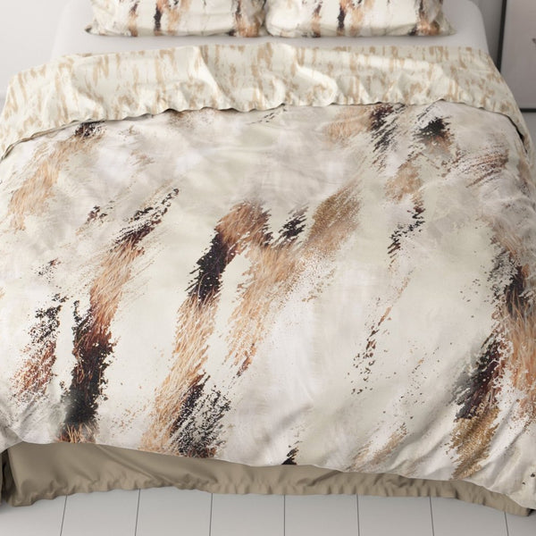 100% Cotton Sateen Duvet Cover Set Malvina | Blush Beige | Single - 140cm (W) x 220cm (L) - The Bedding & Blankets Store