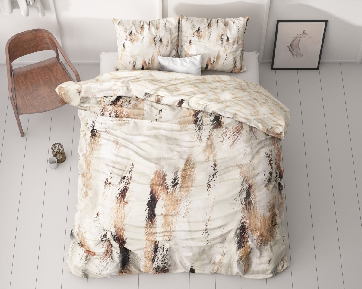 100% Cotton Sateen Duvet Cover Set Malvina | Blush Beige | Single - 140cm (W) x 220cm (L) - The Bedding & Blankets Store