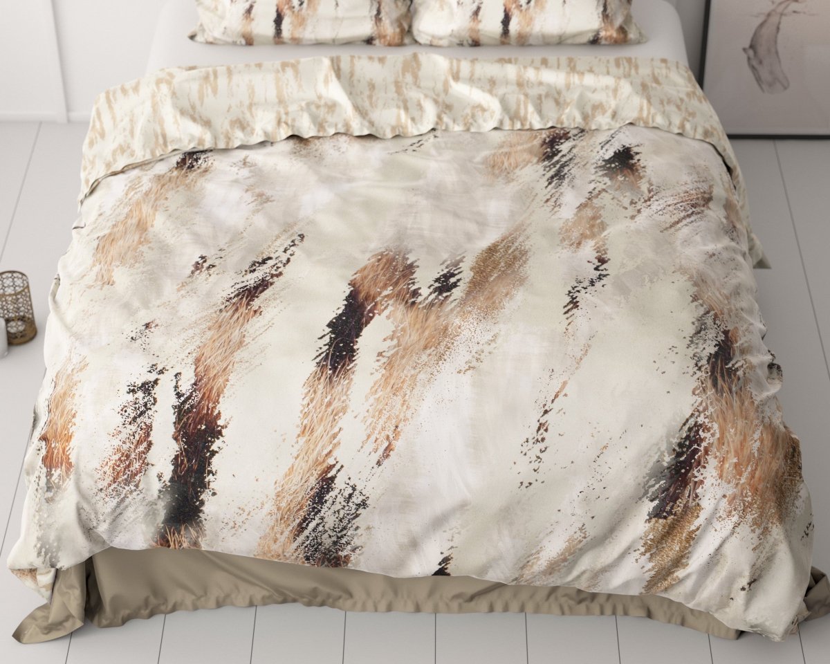 100% Cotton Sateen Duvet Cover Set Malvina | Blush Beige | Single - 140cm (W) x 220cm (L) - The Bedding & Blankets Store