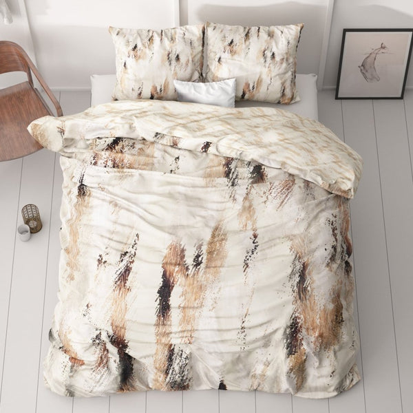 100% Cotton Sateen Duvet Cover Set Malvina | Blush Beige | Single - 140cm (W) x 220cm (L) - The Bedding & Blankets Store