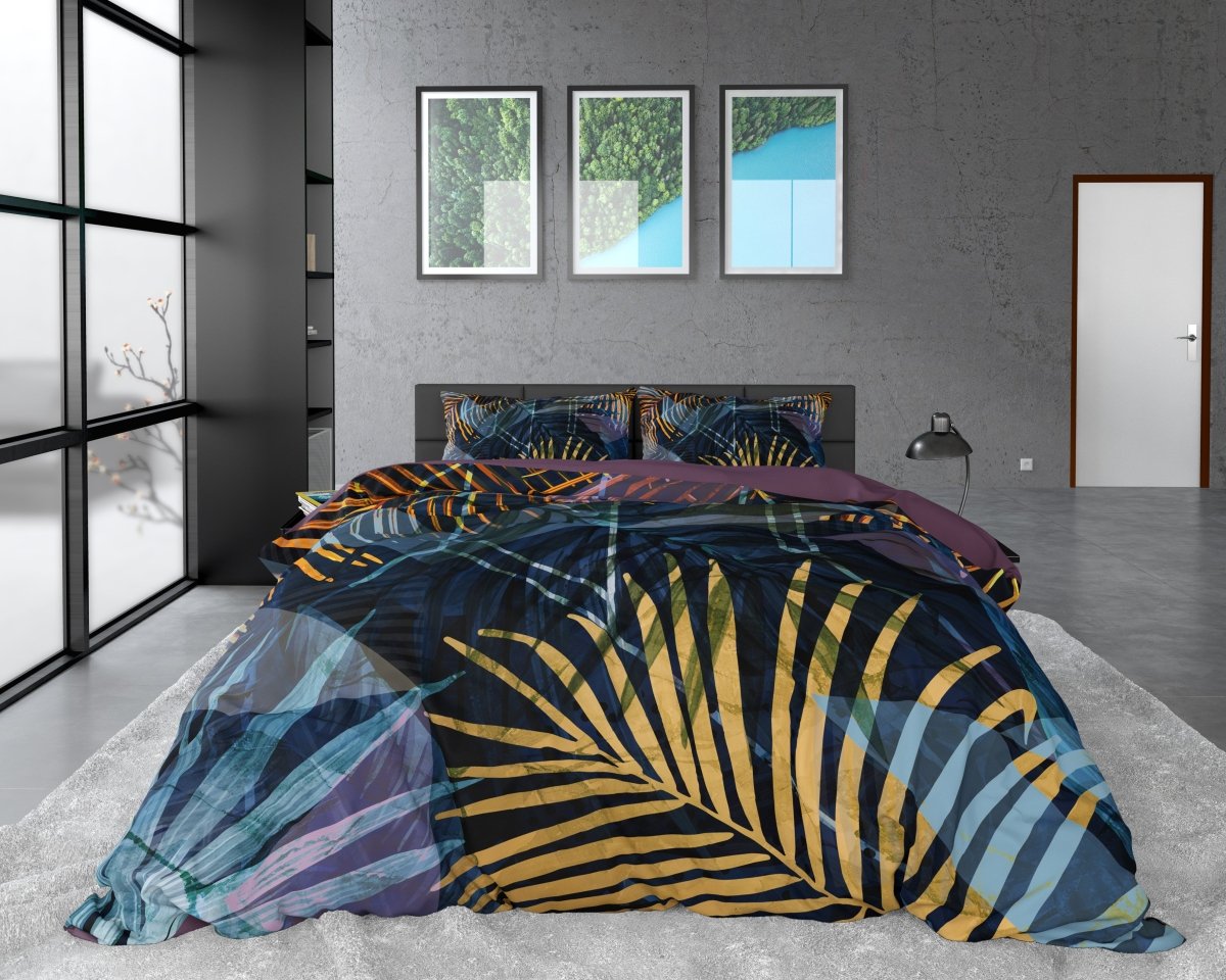 100% Cotton Sateen Duvet Cover Set Marina | Navy | Single - 140cm (W) x 220cm (L) - The Bedding & Blankets Store