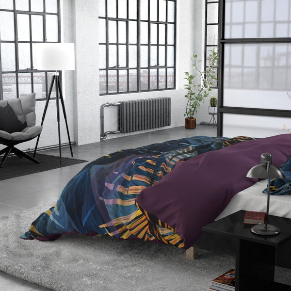 100% Cotton Sateen Duvet Cover Set Marina | Navy | Single - 140cm (W) x 220cm (L) - The Bedding & Blankets Store