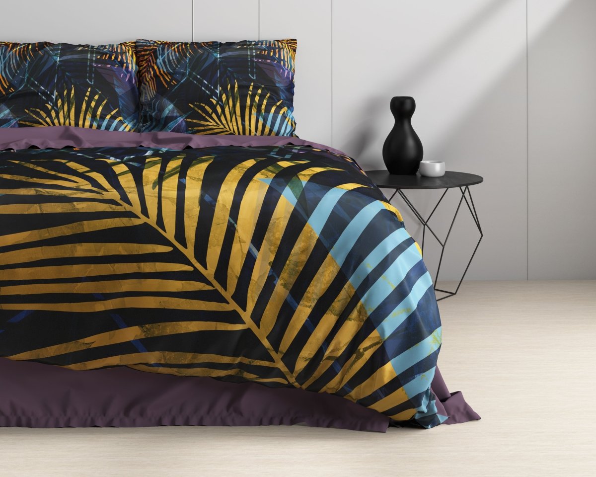 100% Cotton Sateen Duvet Cover Set Marina | Navy | Single - 140cm (W) x 220cm (L) - The Bedding & Blankets Store