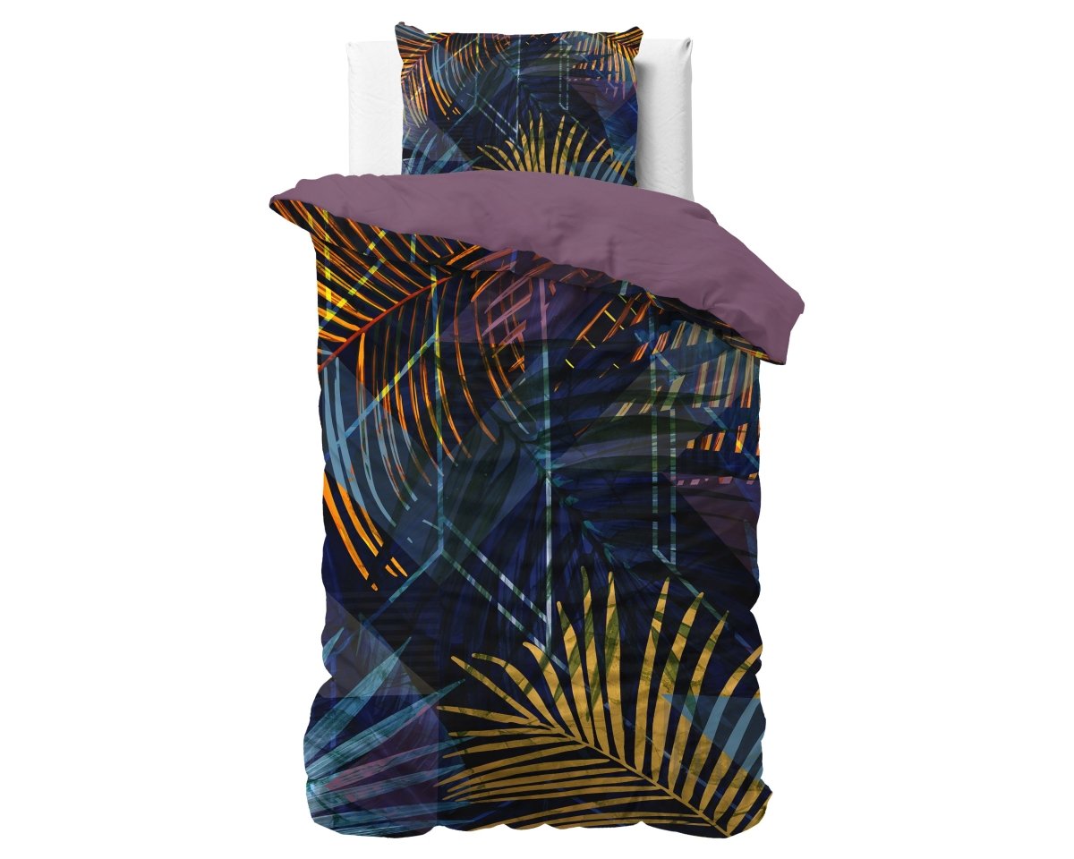 100% Cotton Sateen Duvet Cover Set Marina | Navy | Single - 140cm (W) x 220cm (L) - The Bedding & Blankets Store