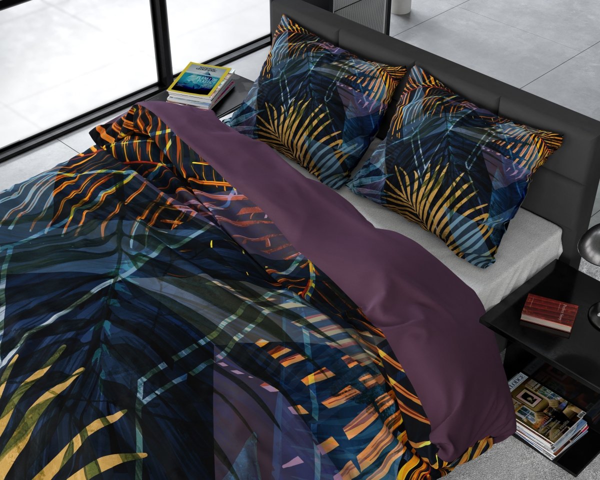 100% Cotton Sateen Duvet Cover Set Marina | Navy | Single - 140cm (W) x 220cm (L) - The Bedding & Blankets Store
