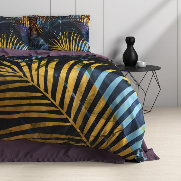 100% Cotton Sateen Duvet Cover Set Marina | Navy | Single - 140cm (W) x 220cm (L) - The Bedding & Blankets Store