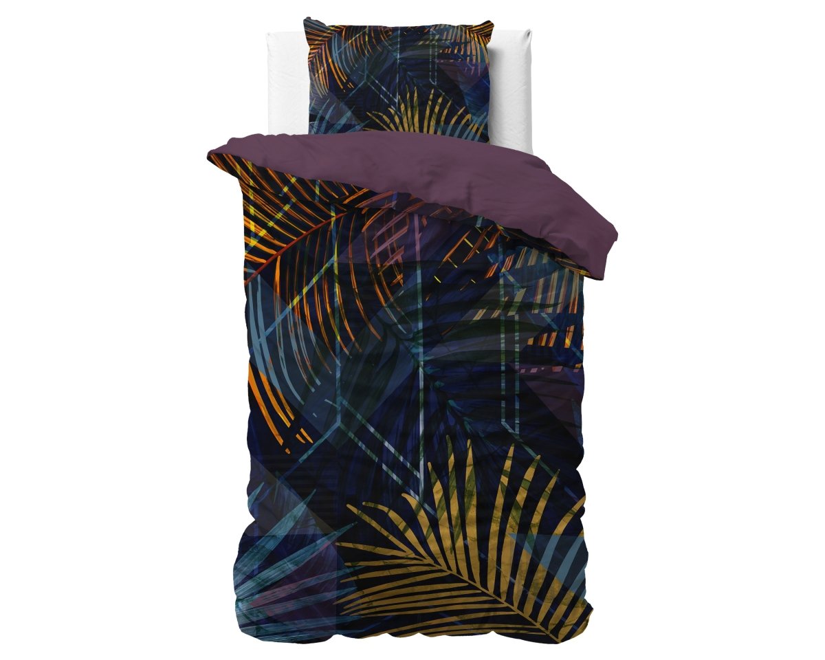 100% Cotton Sateen Duvet Cover Set Marina | Navy | Single - 140cm (W) x 220cm (L) - The Bedding & Blankets Store