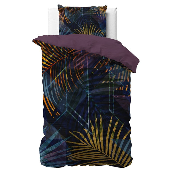 100% Cotton Sateen Duvet Cover Set Marina | Navy | Single - 140cm (W) x 220cm (L) - The Bedding & Blankets Store