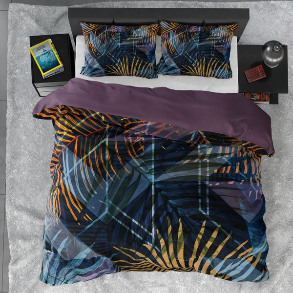 100% Cotton Sateen Duvet Cover Set Marina | Navy | Single - 140cm (W) x 220cm (L) - The Bedding & Blankets Store