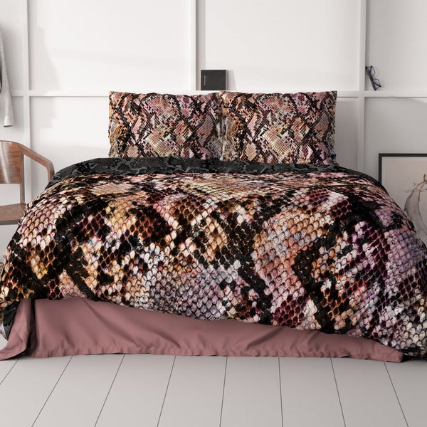 100% Cotton Sateen Duvet Cover Set Martina | Black | Single - 140cm (W) x 220cm (L) - The Bedding & Blankets Store