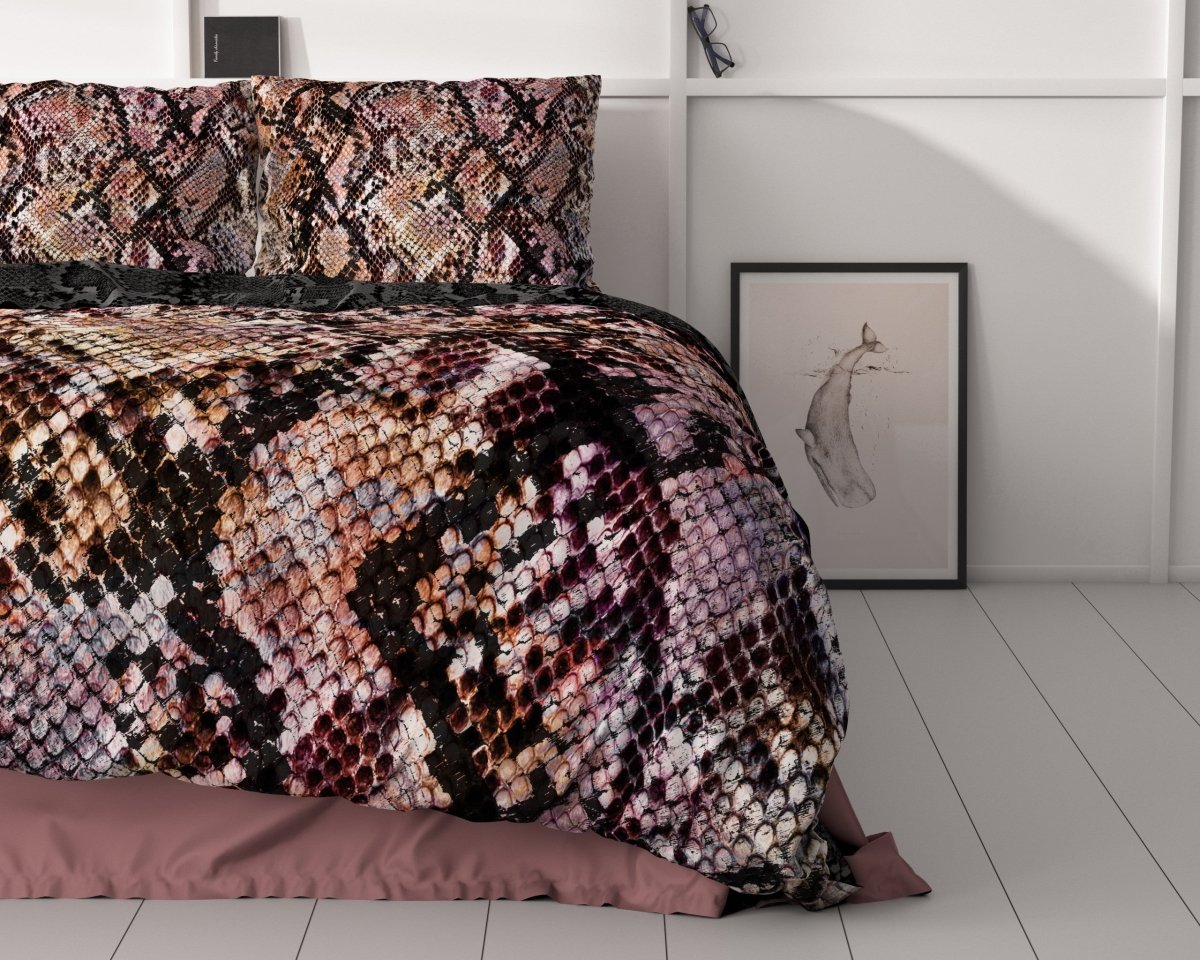 100% Cotton Sateen Duvet Cover Set Martina | Black | Single - 140cm (W) x 220cm (L) - The Bedding & Blankets Store