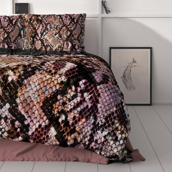 100% Cotton Sateen Duvet Cover Set Martina | Black | Single - 140cm (W) x 220cm (L) - The Bedding & Blankets Store