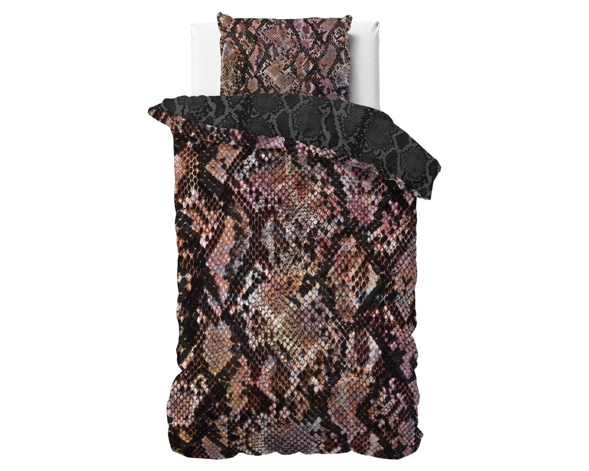 100% Cotton Sateen Duvet Cover Set Martina | Black | Single - 140cm (W) x 220cm (L) - The Bedding & Blankets Store