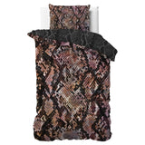 100% Cotton Sateen Duvet Cover Set Martina | Black | Single - 140cm (W) x 220cm (L) - The Bedding & Blankets Store
