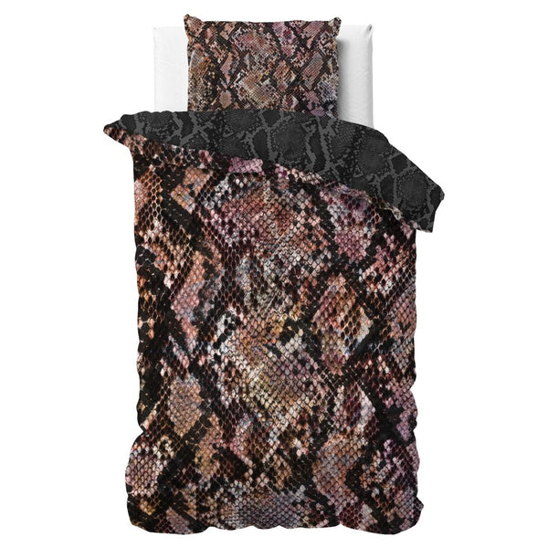 100% Cotton Sateen Duvet Cover Set Martina | Black | Single - 140cm (W) x 220cm (L) - The Bedding & Blankets Store