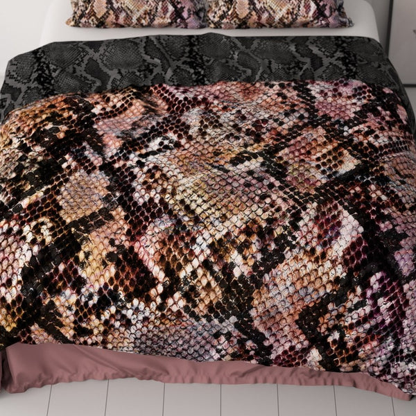100% Cotton Sateen Duvet Cover Set Martina | Black | Single - 140cm (W) x 220cm (L) - The Bedding & Blankets Store