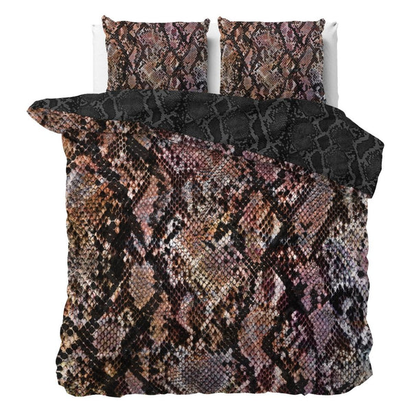 100% Cotton Sateen Duvet Cover Set Martina | Black | Single - 140cm (W) x 220cm (L) - The Bedding & Blankets Store