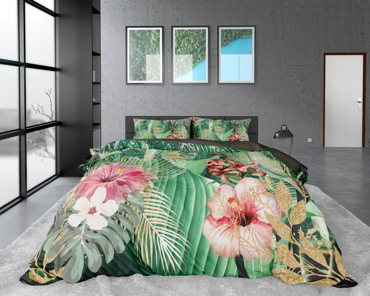 100% Cotton Sateen Duvet Cover Set Mentha | Multicolour | Single - 140cm (W) x 220cm (L) - The Bedding & Blankets Store