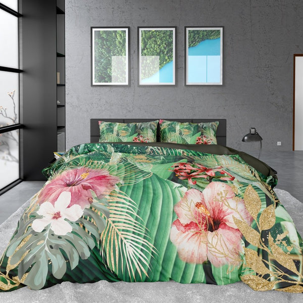 100% Cotton Sateen Duvet Cover Set Mentha | Multicolour | Single - 140cm (W) x 220cm (L) - The Bedding & Blankets Store