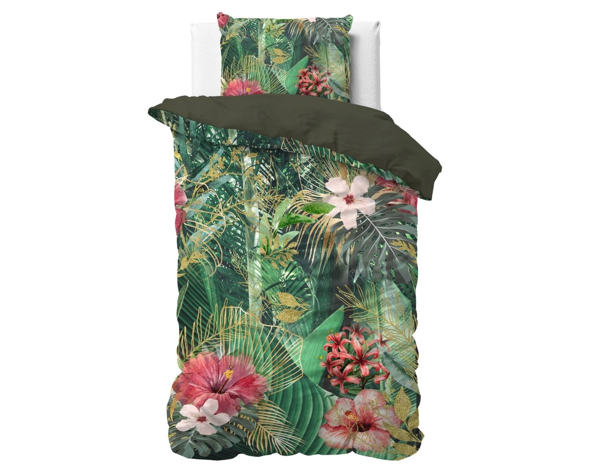 100% Cotton Sateen Duvet Cover Set Mentha | Multicolour | Single - 140cm (W) x 220cm (L) - The Bedding & Blankets Store