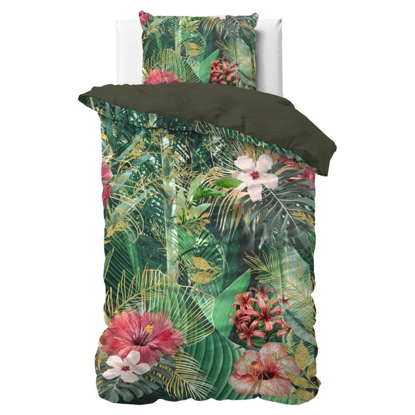 100% Cotton Sateen Duvet Cover Set Mentha | Multicolour | Single - 140cm (W) x 220cm (L) - The Bedding & Blankets Store